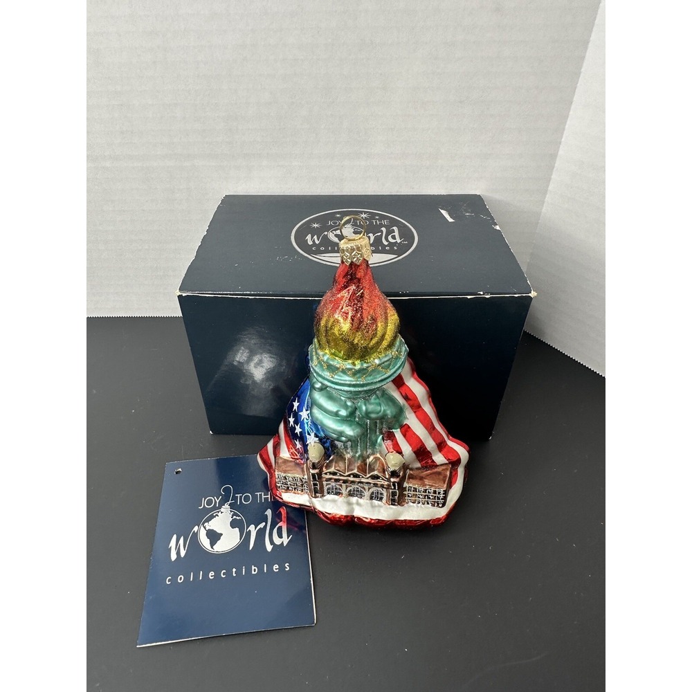 Joy to the World Kurt Adler The Torch Statue of Liberty Glass Ornament Patriotic
